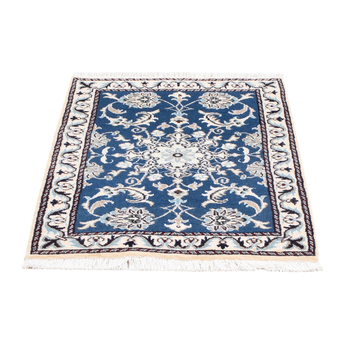 Alfombra persa - Nain - 88 x 59 cm - azul