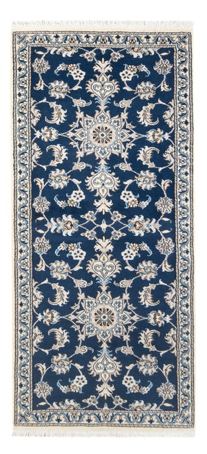 Alfombra de pasillo Alfombra persa - Nain - 200 x 79 cm - azul marino
