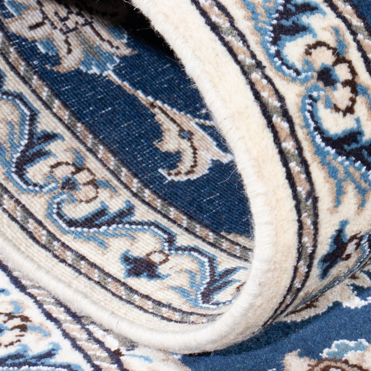 Alfombra de pasillo Alfombra persa - Nain - 200 x 79 cm - azul marino
