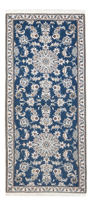 Alfombra de pasillo Alfombra persa - Nain - 198 x 78 cm - azul marino