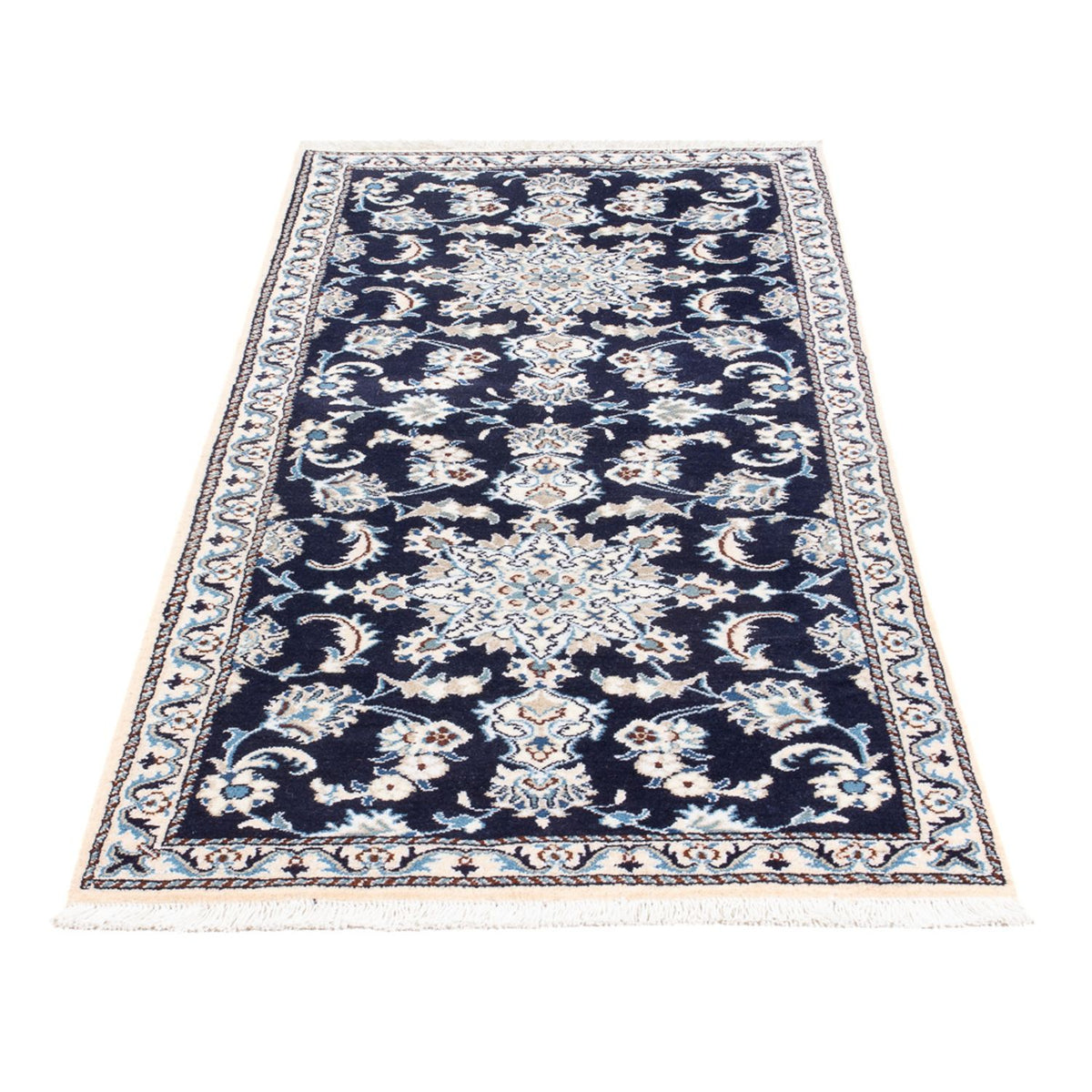 Alfombra de pasillo Alfombra persa - Nain - 197 x 77 cm - azul oscuro