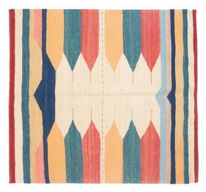 Alfombra Kelim - Oriental cuadrado  - 129 x 125 cm - verde menta