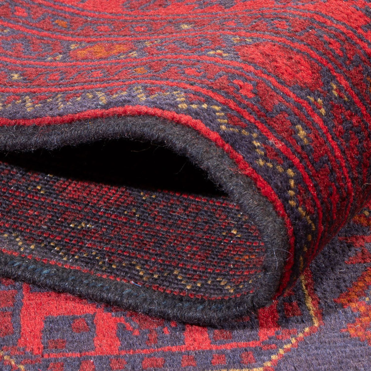 Alfombra afgana - Kunduz - 200 x 152 cm - rojo oscuro