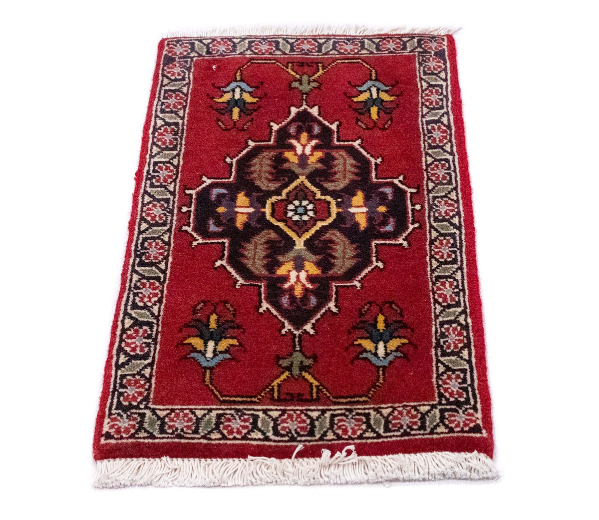 Alfombra persa - Nómada cuadrado - 54 x 40 cm - rojo