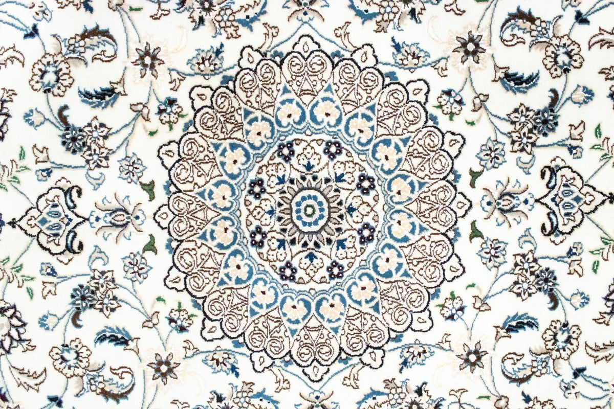 Alfombra Persa - Nain - Real - 245 x 155 cm - blanco natural