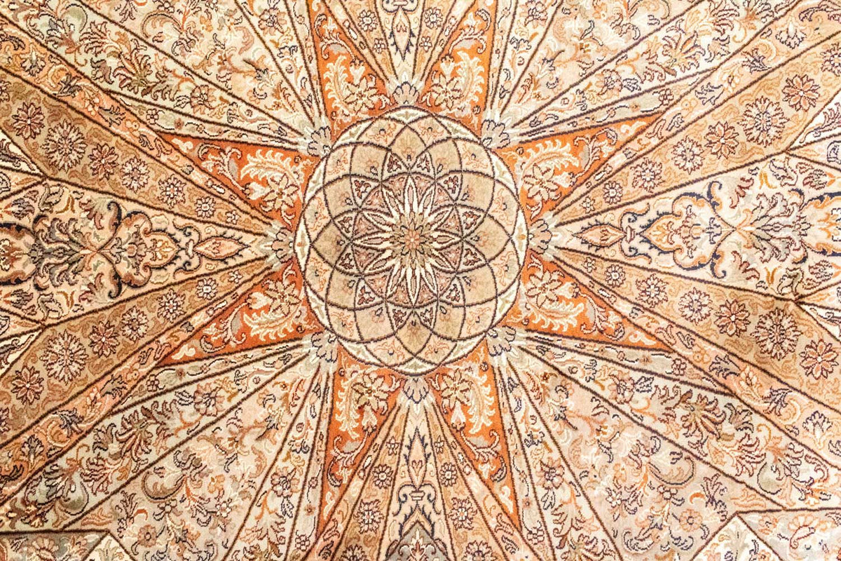 Alfombra de seda - Seda de Cachemira - 279 x 185 cm - marrón