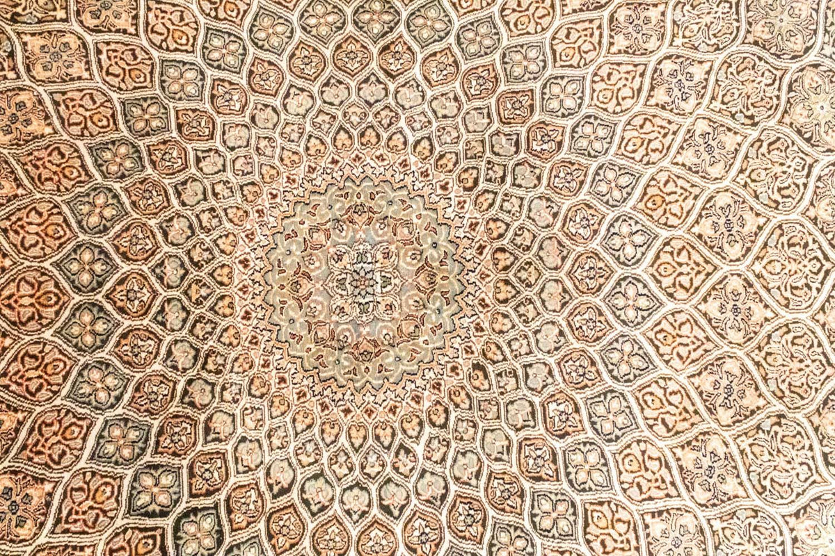 Alfombra de seda - Seda de Cachemira - 280 x 185 cm - marrón
