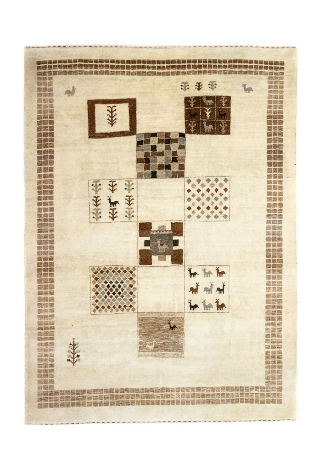 Alfombra Gabbeh - Loribaft Persa - 219 x 157 cm - beige