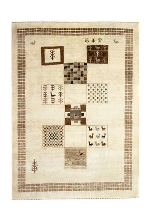 Alfombra Gabbeh - Loribaft Persa - 219 x 157 cm - beige