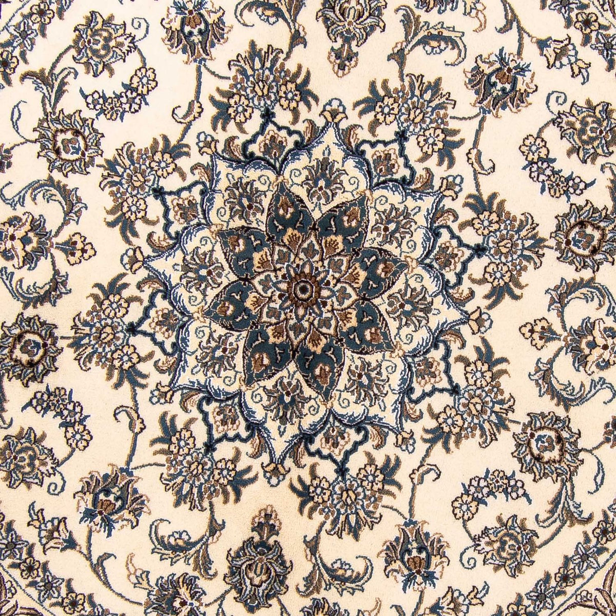Alfombra persa - Nain redondo  - 200 x 200 cm - beige