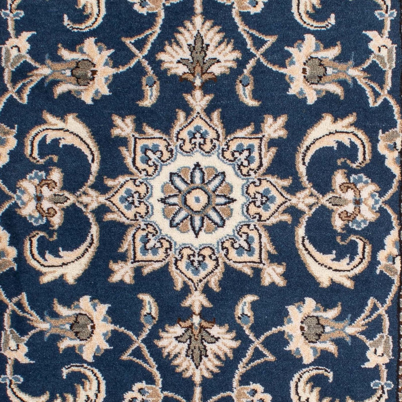 Alfombra persa - Nain - 140 x 70 cm - azul oscuro