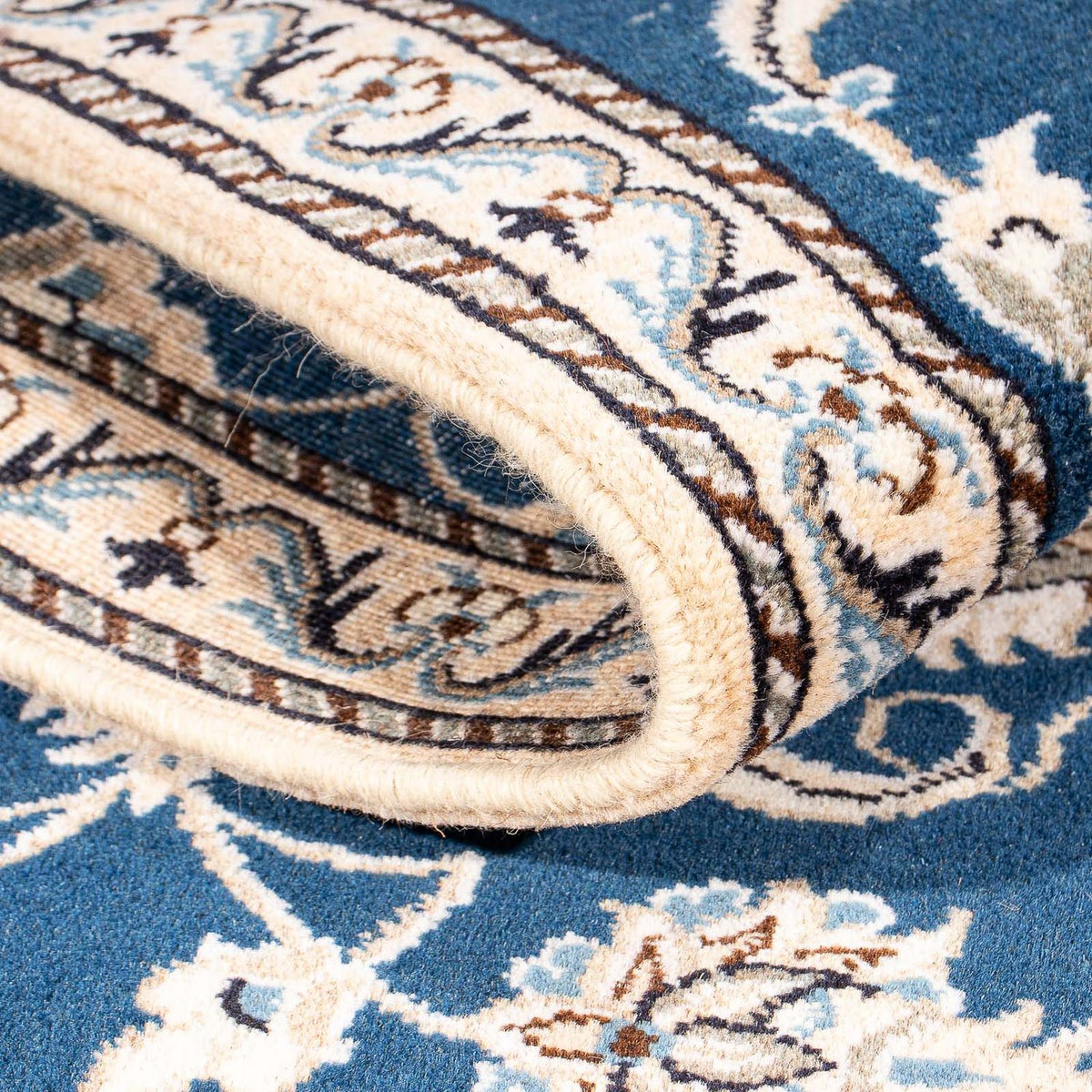 Alfombra persa - Nain - 140 x 70 cm - azul oscuro