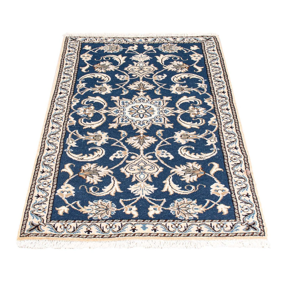 Alfombra persa - Nain - 140 x 70 cm - azul oscuro