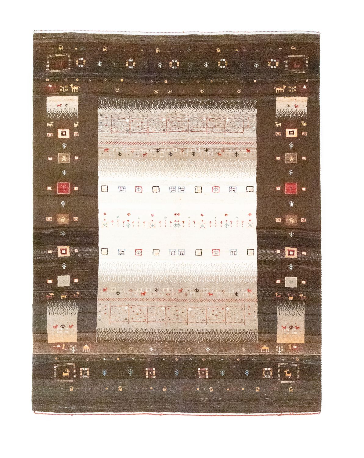 Alfombra Gabbeh - Loribaft Persa - 194 x 148 cm - marrón