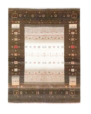 Alfombra Gabbeh - Loribaft Persa - 194 x 148 cm - marrón