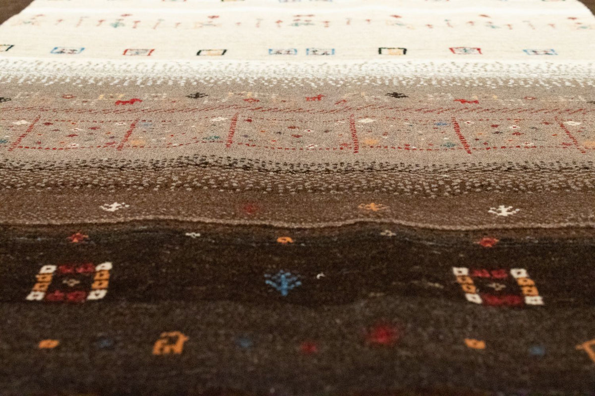 Alfombra Gabbeh - Loribaft Persa - 194 x 148 cm - marrón