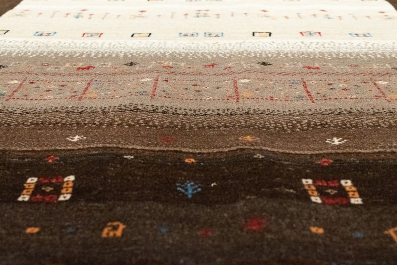 Alfombra Gabbeh - Loribaft Persa - 194 x 148 cm - marrón