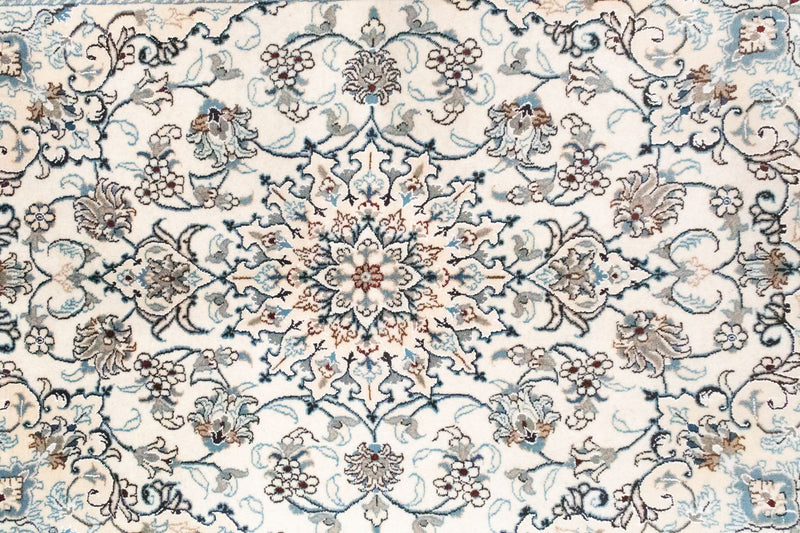 Alfombra persa - Nain - 198 x 150 cm - blanco natural