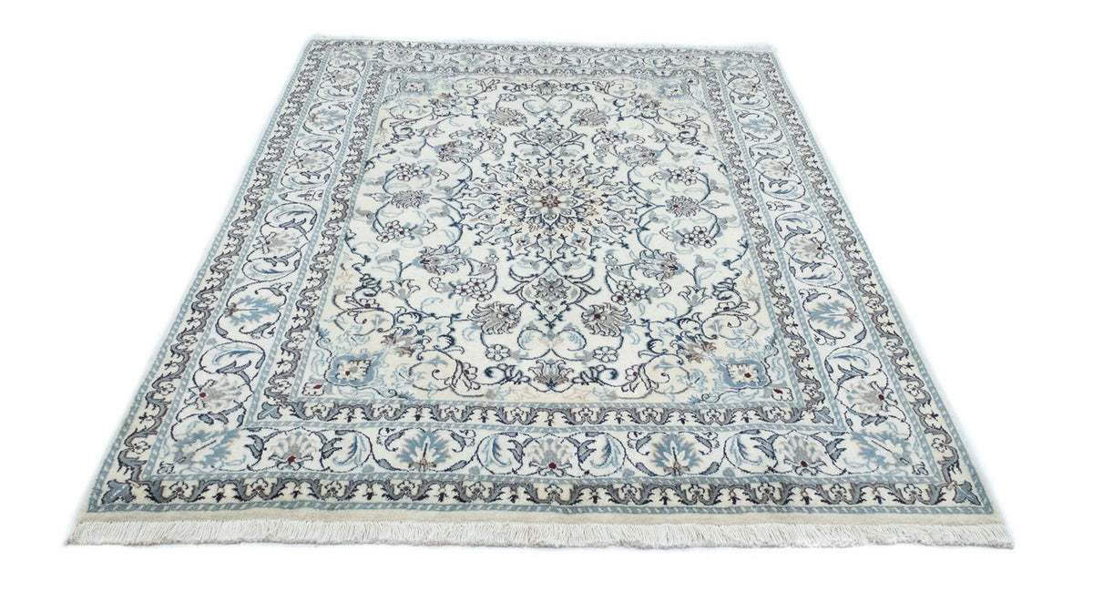 Alfombra persa - Nain - 198 x 150 cm - blanco natural