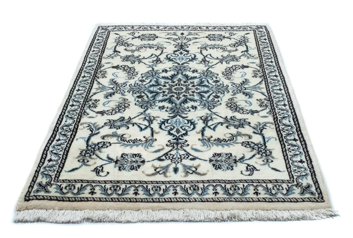 Alfombra persa - Nain - 130 x 90 cm - blanco natural