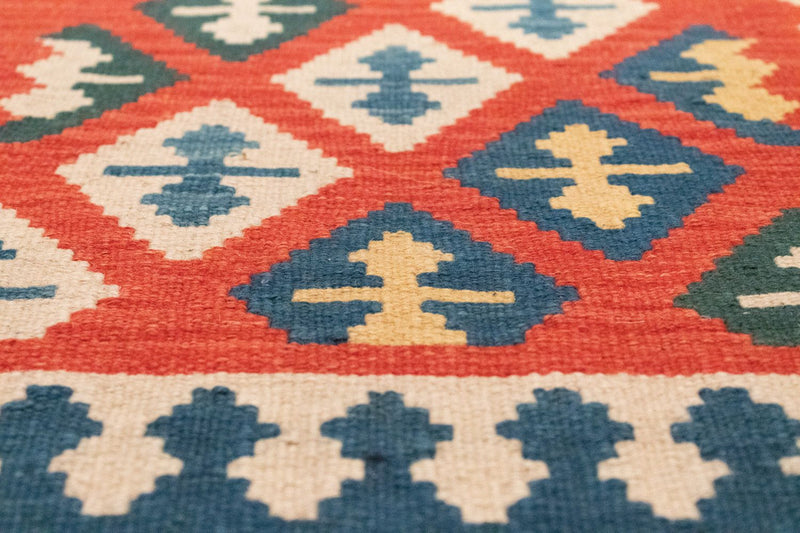 Alfombra de pasillo Alfombra Kelim - Oriental - 205 x 60 cm - naranja