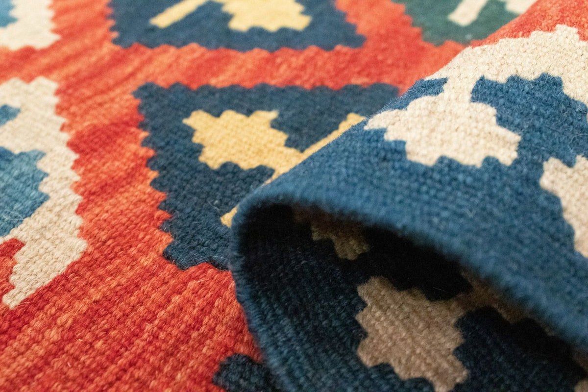 Alfombra de pasillo Alfombra Kelim - Oriental - 205 x 60 cm - naranja