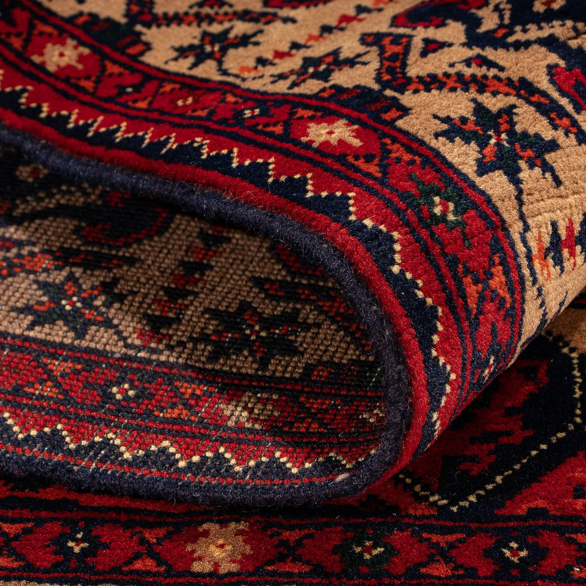 Alfombra afgana - 144 x 98 cm - rojo oscuro