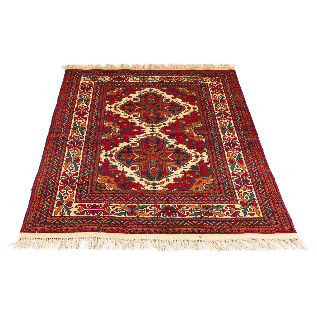 Alfombra afgana - 145 x 93 cm - rojo oscuro