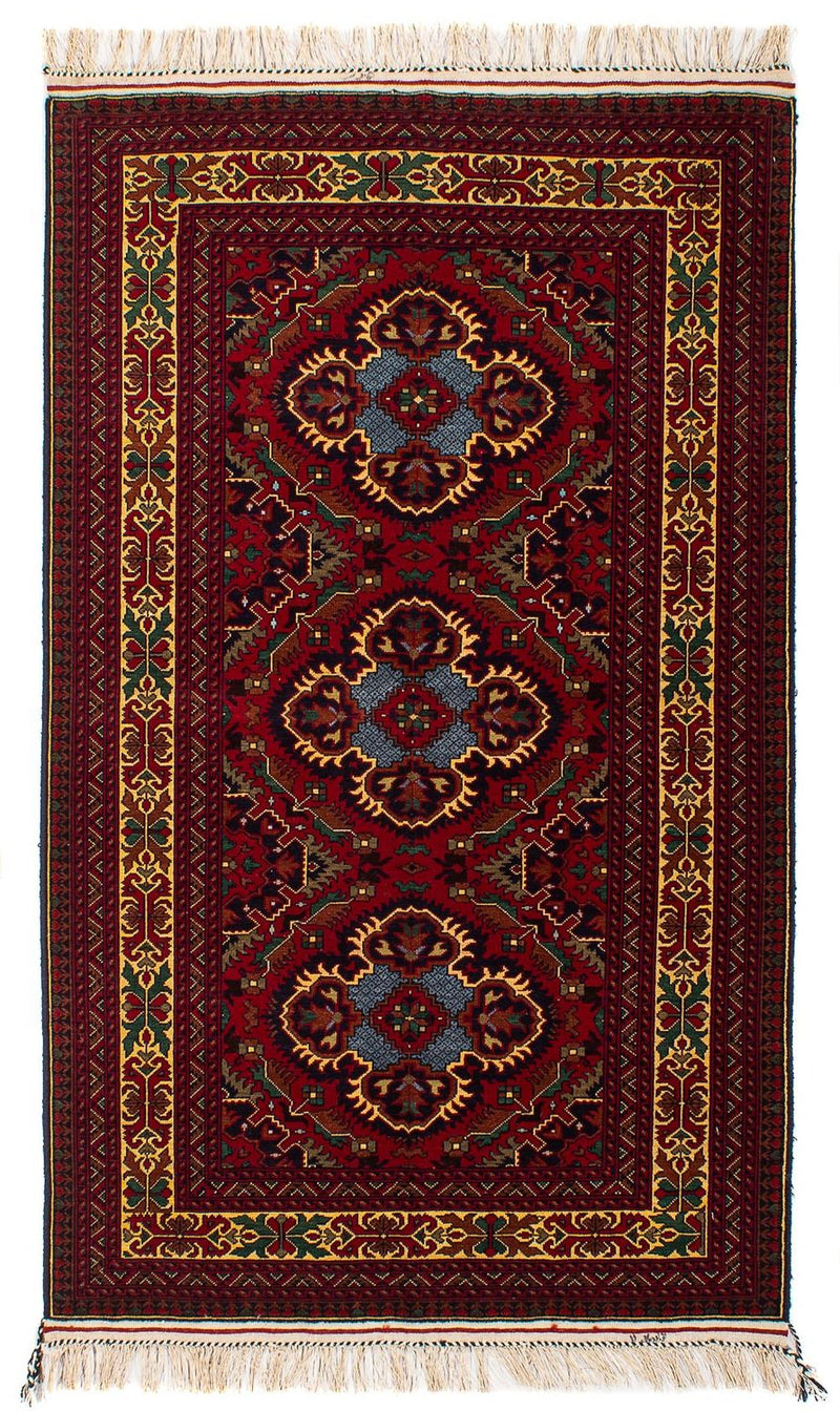 Alfombra afgana - 145 x 93 cm - rojo oscuro