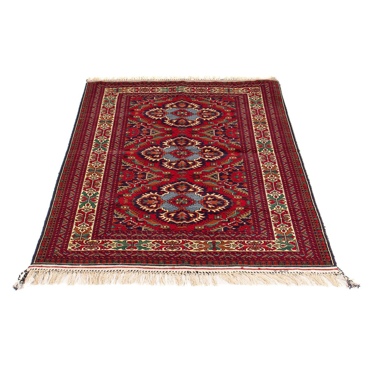 Alfombra afgana - 145 x 93 cm - rojo oscuro