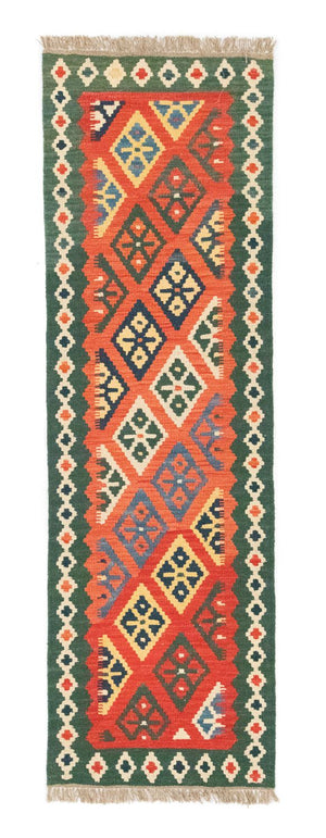 Alfombra de pasillo Alfombra Kelim - Oriental - 202 x 61 cm - naranja