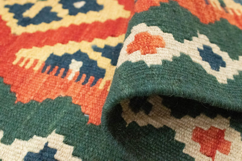 Alfombra de pasillo Alfombra Kelim - Oriental - 202 x 61 cm - naranja