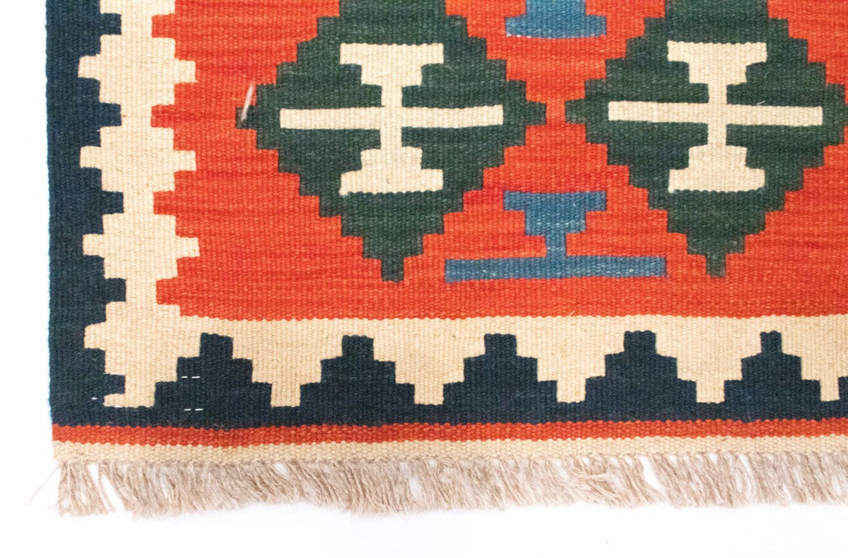 Alfombra de pasillo Alfombra Kelim - Oriental - 197 x 62 cm - naranja