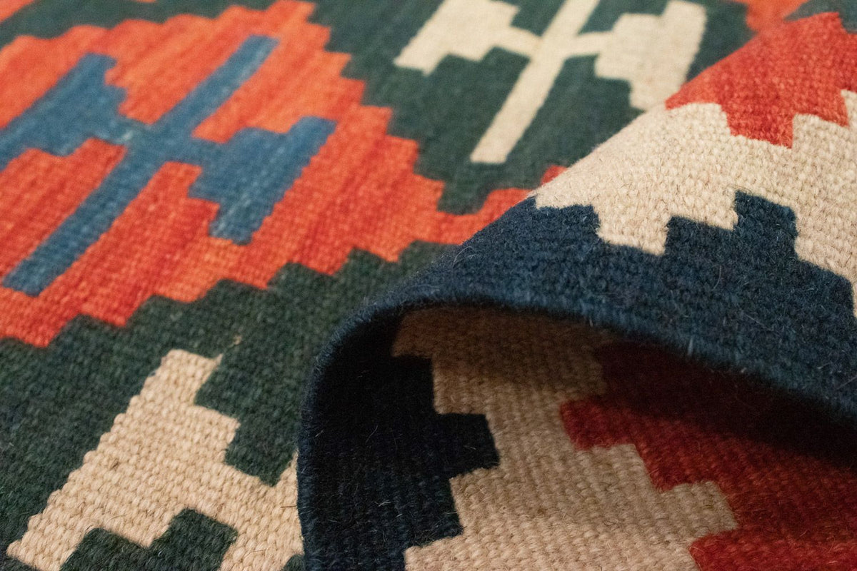 Alfombra de pasillo Alfombra Kelim - Oriental - 197 x 62 cm - naranja