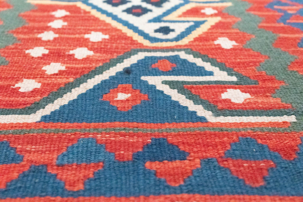 Alfombra de pasillo Alfombra Kelim - Oriental - 194 x 64 cm - naranja