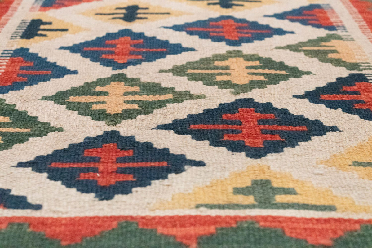 Alfombra de pasillo Alfombra Kelim - Oriental - 192 x 62 cm - beige