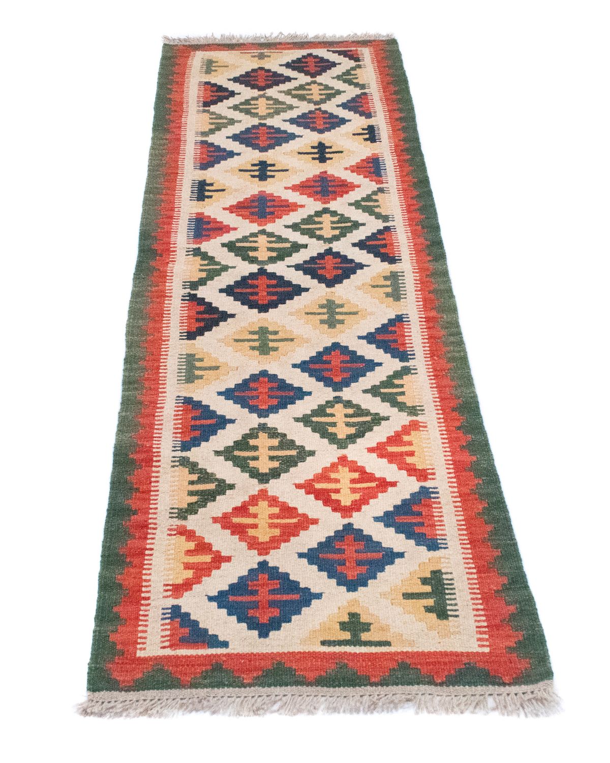 Alfombra de pasillo Alfombra Kelim - Oriental - 192 x 62 cm - beige