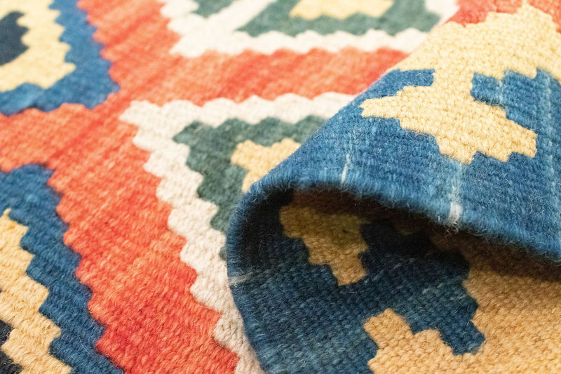 Alfombra de pasillo Alfombra Kelim - Oriental - 200 x 70 cm - naranja