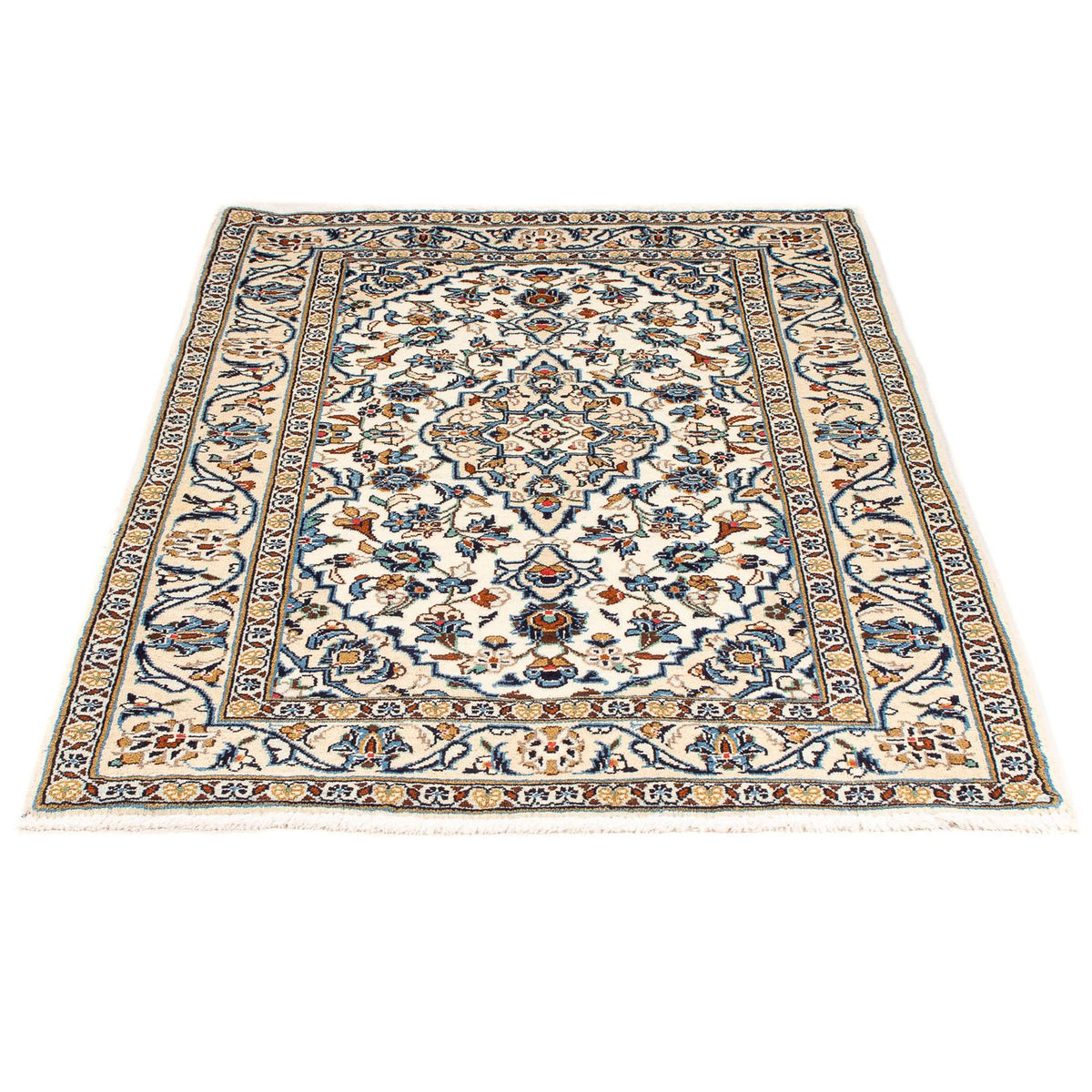 Alfombra persa - Keshan - 154 x 100 cm - beige