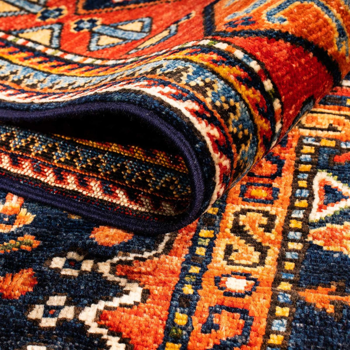 Alfombra afgana - 244 x 170 cm - azul oscuro