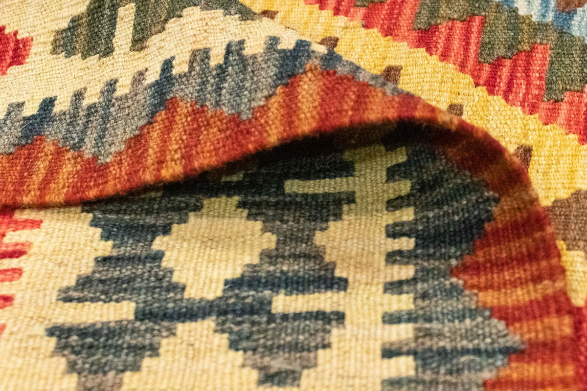 Alfombra de pasillo Alfombra Kelim - Oriental - 209 x 95 cm - beige