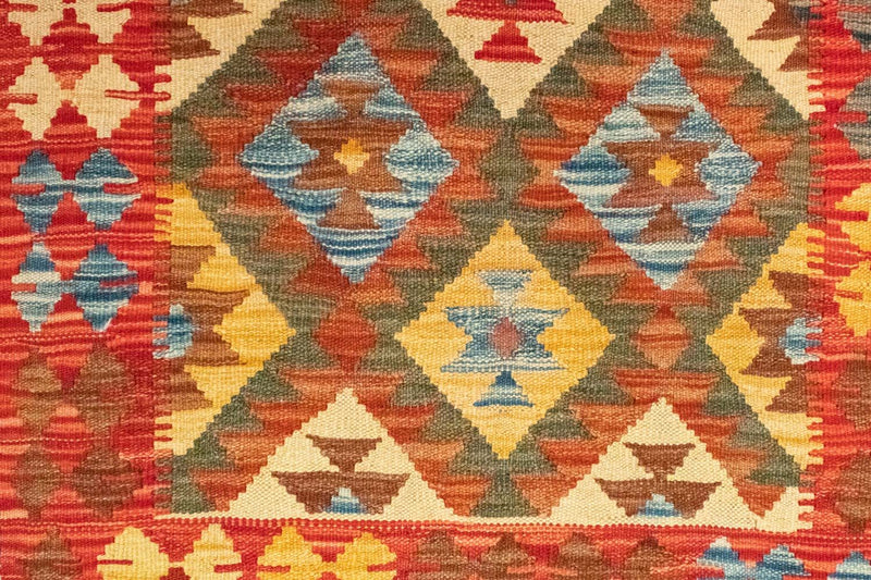 Alfombra de pasillo Alfombra Kelim - Oriental - 190 x 99 cm - rojo