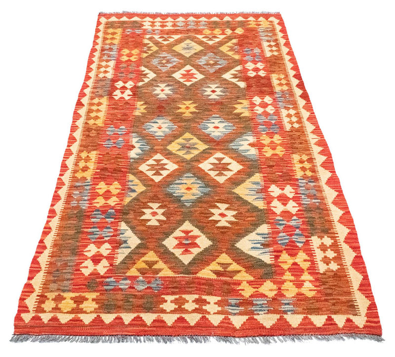 Alfombra de pasillo Alfombra Kelim - Oriental - 190 x 99 cm - rojo