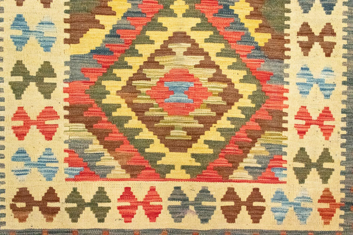 Alfombra de pasillo Alfombra Kelim - Oriental - 204 x 97 cm - naranja