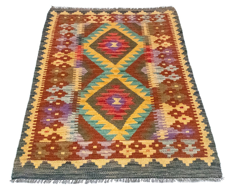 Alfombra Kelim - Oriental - 123 x 80 cm - marrón