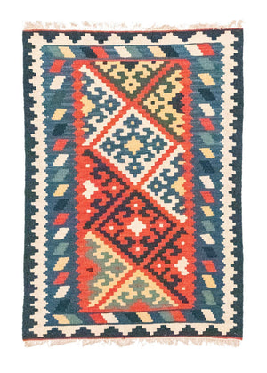 Alfombra Kelim - Oriental - 121 x 83 cm - azul
