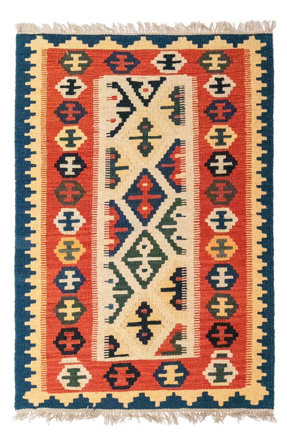Alfombra Kelim - Oriental - 121 x 82 cm - beige