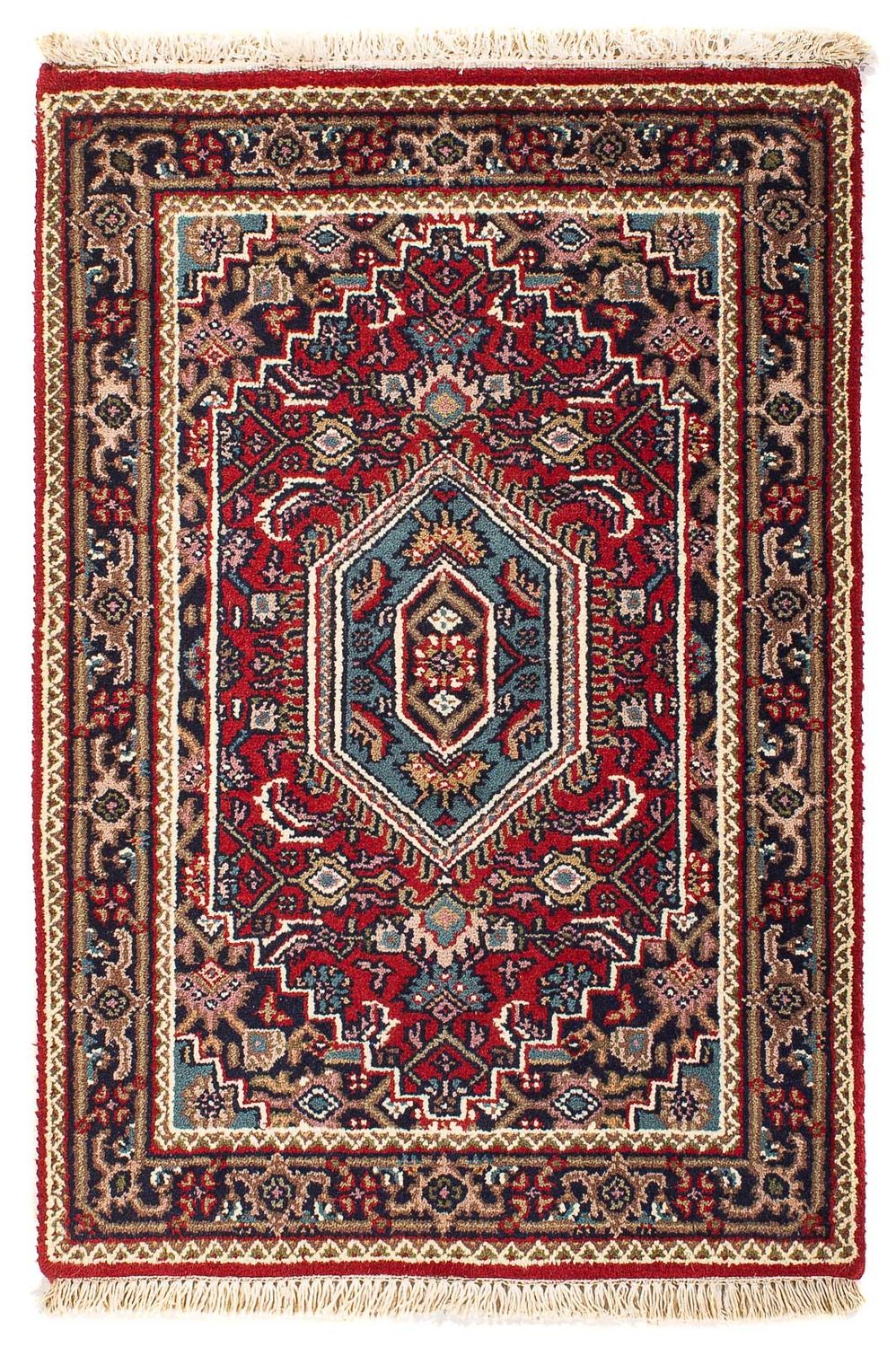 Alfombra oriental - Bidjar - Indus - 90 x 60 cm - rojo oscuro