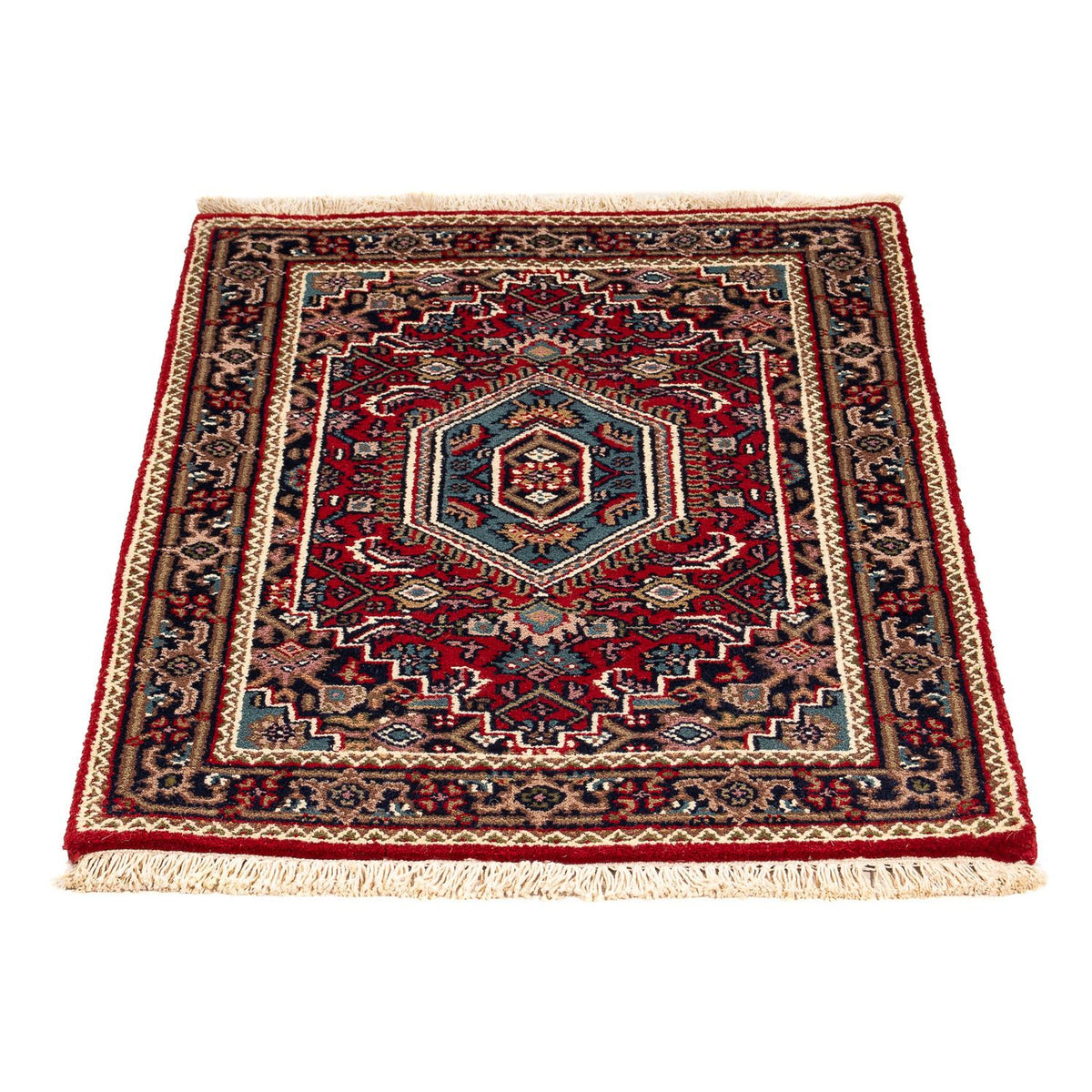 Alfombra oriental - Bidjar - Indus - 90 x 60 cm - rojo oscuro