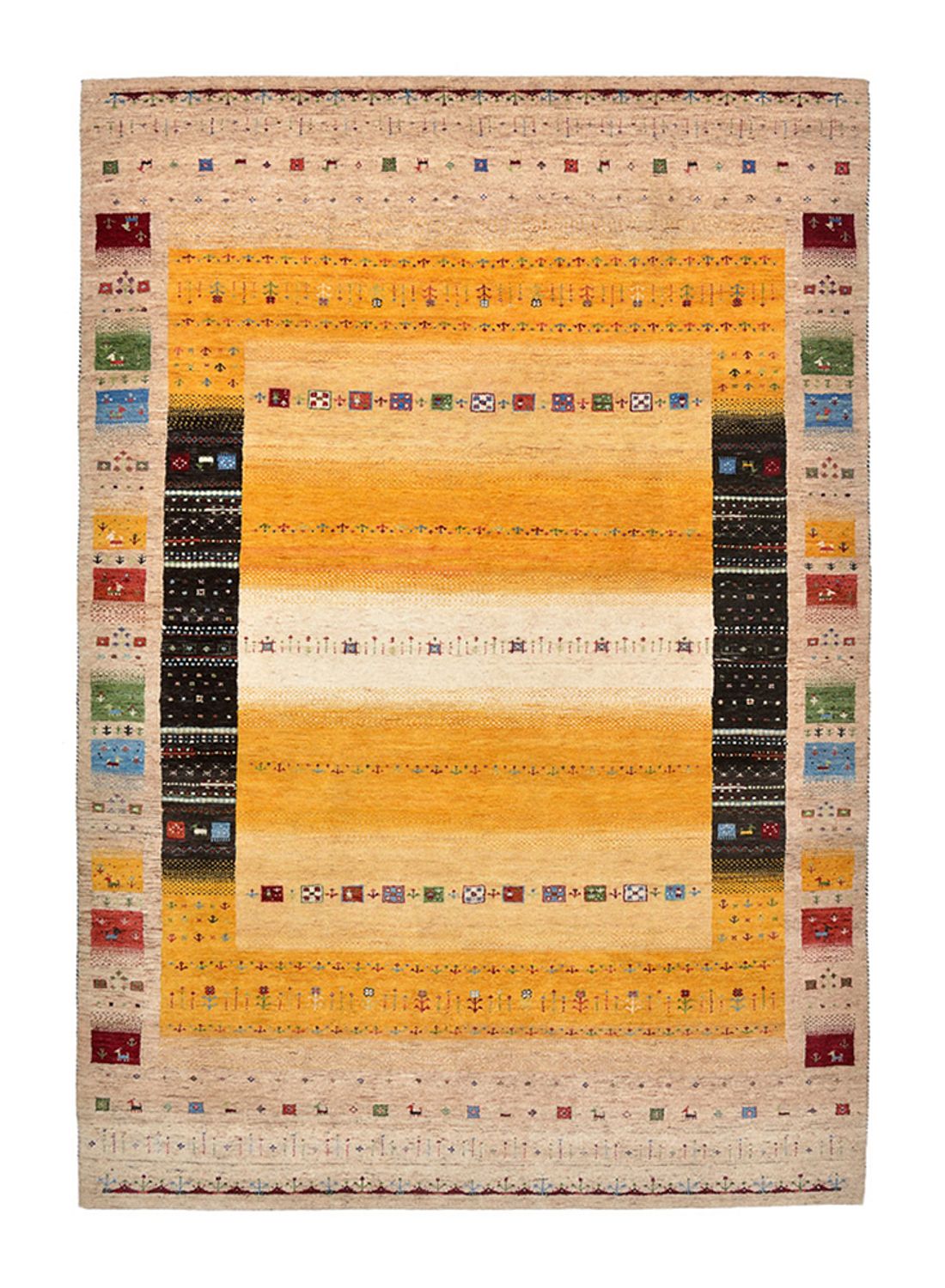 Alfombra Gabbeh - Loribaft Indus - 245 x 173 cm - multicolor